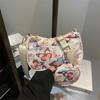 Bolso de Texto Estilo Occidental Nuevo Estilo Bolso de Mujer de Dos Piezas Bolso de Hombro Debajo del Brazo Bolso Cruzado Simple de Moda Bolso Pequeño Portátil