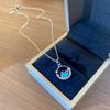 Serie Océano Azul Ballenita Collar de Acero de Titanio para Mujer Diseño de Nicho Estilo Lindo Femenino con Cadena para Clavícula Joyería
