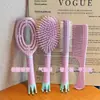 Escova de Cabelo Doméstica Anti-Estática para Mulheres com Cabelos Longos, Escova com Almofada de Ar Suavizante, Pente de Cabo Longo para Uso em Dormitório, Escova Massageadora, Fornecimento Direto do Fabricante