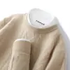 Nuevo suéter de punto para hombre de lana 100% para otoño e invierno, cuello redondo, grueso, talla grande, camiseta base de punto, suéter de cachemira versátil