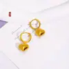 Aretes de Latón Chapado en Oro Cortados con Precisión CNC Escama de Dragón Brillante Corazón de Hielo, Aretes Pequeños de Corazón de Durazno Exquisitos de Lujo Ligero de Gama Alta