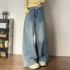 Jeans Vintage de Perna Larga para Mulheres, Novo Estilo de Verão, Emagrecedor Plus Size para Figuras Curvas, Calças Retas Soltas e com Caimento