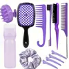 Set de Cuidado del Cabello Temu con Cepillo para Champú, Botella con Atomizador Continuo, Peine Desenredante, Peine de Cola Puntiaguda, Peine Hueco, Peine Alisador para Estilismo