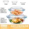 Plato Cerámico para Cocinar al Vapor, Bol de Vidrio, Utensilio Doméstico Resistente a Altas Temperaturas Apto para Microondas con Tapa, Bol para Natillas al Vapor, Bol para Fideos Instantáneos con Doble Asa