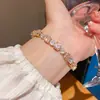 Pulsera Deslizante Irregular Cuadrada de Diamante de Zirconia Pulsera de Lujo Ligero con Sentido de Gama Alta Pulsera Elegante de Ins Japonesa-Coreana Versátil