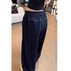 Jeans azul oscuro para mujer Otoño Nuevo talla grande para chica gordita Cintura alta Pantalones Machete Look delgado Pantalones de pierna ancha Figura de pera