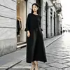 Vestido Miyake transfronterizo europeo y americano más vendido, lujo ligero, alta gama, corte holgado, talla grande, adelgazante, moderno, elegante, vestido largo