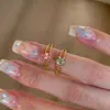 Anillo de Diseño Noble, Elegante y Suave, Exquisito y Sencillo con un Toque de Lujo, Joyería Calada, Anillo de Circonita a la Moda