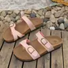 Chinelos Femininos Tamanho Grande 2026, Chinelos de Cortiça, Sapatos de Praia Tendência Cool com Solado Plano para Casal, Sapatos de Exterior para Férias na Praia de Verão