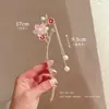 Novo Estilo Estilo Nacional Novo Estilo Chinês Grampo de Cabelo Legal Passo Balanço Pérola Borla Grampo de Cabelo Feminino Antigo Hanfu Disco Cabelo Flor de Pessegueiro Cabelo Grampo de Cabelo