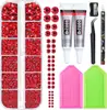 Caja de 24 compartimentos moderna y popular de diamantes de resina jelly de color AB con base plana, empaquetada para arte de uñas DIY, accesorios pequeños, venta al por mayor