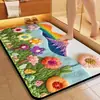 Alfombrilla de Baño con Diseño de Plantas y Flores Transfronterizo, Alfombrilla de Piso de Lodo Diatomeas, Felpudo para Puerta de Entrada, Alfombrilla Absorbente de Agua, Resistente a la Suciedad, Antideslizante para Uso Doméstico
