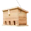 Casa de pájaros de madera con múltiples agujeros Comedero para pájaros colgante para exteriores Decoración de jardín Refugio para pájaros Nido de anidación y cría de pájaros con cuerda para colgar
