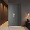 Porta de Metal Preta de Alta Qualidade com Linhas Prateadas na Maçaneta e Design de Padrão Decorativo, a Escolha Preferida para Entradas Residenciais