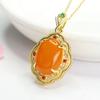 Colgante de Ámbar Natural Guan Yu Colgante de Collar de Cera de Abeja Miel Pura Fábrica Vintage Venta al por Mayor Dropshipping S4022703