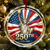 2026 En Stock Venta al por mayor Colgante de Cristal Conmemorativo del 250 Aniversario del Día de la Independencia Artesanía Colgante del Día de la Independencia