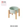 Tazón de Cerámica con Pie Alto para Perro Doble Tazón Protección para la Columna Cervical Mediano y Grande Tamaño Pequeño Tazón para Comida para Perro Tazón para Comida para Perro Tazón para Agua Set con Soporte de Madera Tazón para Perro