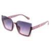 Gafas de sol cuadradas de media montura nuevas y de moda para mujer, Gafas de sol de playa con protección solar de montura grande y a la moda, Gafas transfronterizas europeas y americanas