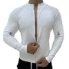 Nova camisa de ciclismo de manga comprida, versátil e estilosa, para homens, com corte justo, gola alta e fecho de zíper, adequada para corrida e treino.