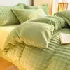 Novo conjunto de cama de quatro peças para outono e inverno, alta densidade, veludo bolha, veludo leite, cor sólida, duas cores, estilo simples, de Nantong