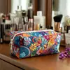 Bolso acolchado con estampado de globo aerostático transfronterizo, bolsa de cosméticos multifuncional, impresión digital, directo del fabricante