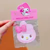 Pinza para el cabello de niña Nueva con Patrón de Dibujos Animados Sanrio, Velcro, Kuromi, Melody, Lazo Desmontable, Pegatina Mágica
