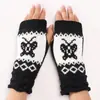 G108 Guantes Cortos Cálidos de Mariposa Lindos Moda Otoño e Invierno Nuevas Mangas de Punto de Lana Sin Dedos Mangas Falsas para Mujer