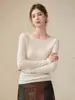 Camiseta interior sin costuras de punto de espiga Yangzi para mujer, suéter de lana fina de un solo hombro, prenda interior de punto texturizado