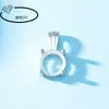Moda Minimalista Colgante para Mujer Montura Vacía Collar de Cobre Colgante DIY Incrustado Jadeíta Redonda Diamante Alta Imitación Montura de Plata 925