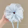 Suave con el cabello, elegante y con estilo, scrunchie, pasador de malla floral pequeño estilo coreano, accesorio para el cabello plisado de estilo de hada