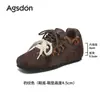 Zapatos de Entrenamiento Alemanes Aogushi Deng Nei para Aumentar la Altura Mujer 2026 Nuevo Otoño Rojo Suela Gruesa Cómodos Deportivos Casual Zapatillas de Tabla