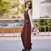 Conjunto de Moda Retro Estilo Hong Kong Otoño 2026 de Tres Piezas Reductor de Edad con Chaleco y Pantalones de Pierna Ancha