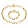 Fabricante de Dongguan Estilo Cool Design Personalizado de Emenda de Corrente Geométrica Estilo Minimalista Conjunto de Joias em Aço Titânio Banhado a Ouro