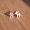 Aretes de Copo de Nieve de Ciervo Cepillado Estilo Coreano Aretes Estilo Coreano