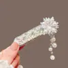 Nuevo Pasador de Pelo con Borla de Perla en Forma de Gota de Agua Estilo Chino Clip Lateral Estilo Étnico Clip para Flequillo Largo Accesorios para el Cabello Mongoles para Mujeres