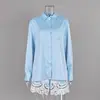 Site independente Conjunto de pijama feminino de seda artificial de luxo leve europeu e americano, duas peças com lapela, mangas compridas, shorts de renda, roupa de casa 2026