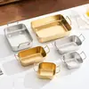 Plato Cuadrado Multifuncional de Acero Inoxidable con Doble Asa para Asar Pescado, Adecuado para Uso Doméstico y Comercial, Bandeja Engrosada para Preparar Platos y Bocadillos
