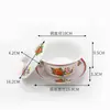 Tigela Coberta com Melamina, Xícara de Chá Retrô Chinesa, Tigela de Imitação de Porcelana, Tigela para Restaurante de Hot Pot Comercial com Nove Compartimentos, Utensílios de Mesa, Xícara de Chá com Tampa