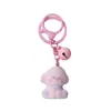 Llavero de Perrito Lindo Flocado Colgante de Bolso Cadena para Teléfono Móvil Muñeco de Dibujos Animados Colgante de Llave Accesorios de Joyería DIY
