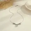 Moda Europea y Americana Transfronteriza Colgante de Corazón Escarchado Cepillado Collar de Acero Inoxidable Cadena para Clavícula Collar de Lujo Elegante Accesible