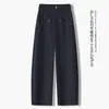 Calça Banana Casual Vermelha para Mulheres, Novo Estilo Verão 2026, Cintura Alta Elástica, Caimento Solto