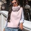 Chaleco de Felpa de Lujo Ligero para Mujer, Otoño e Invierno de Alta Gama Cálido Terciopelo Imitación Visón Cuello Alto, Top Chaleco Elegante