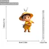 Colgante de Acrílico de Niño Sosteniendo una Vaca Decoración Plana Transfronteriza para Espejo Retrovisor Nuevo