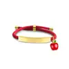 Pulseira de Corda de Mão Multicor Transfronteiriça Europeia e Americana Pronta para Uso Material em Branco Acessórios de Maçã Vermelha Presente Gravação Pulseira de Aço Inoxidável