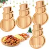 Bandeja Formato Árvore de Natal de Bambu Tábua de Frios de Natal Prato para Petiscos Tábua de Corte para Festa de Feriado Bandeja de Armazenamento de Doces