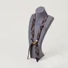 Colar Cachecol de Seda com Contas de Bolinhas Design de Nicho Feminino Corrente de Clavícula Ajustável Acessórios para Suéter