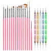 Set de 15 piezas Set de Bolígrafos para Uñas Pintura de Color para Uñas Punteado Pedrería Delineador Esmalte en Gel Pincel 5 bolígrafos punzadores de varilla espiral de doble punta