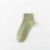 Calcetines de Otoño Color Caramelo Calcetines de Doble Aguja para Mujer Casual Color Macarrón Color Puro Calcetines Bajos Estilo Preppy Calcetines Cortos para Mujer