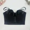 Ropa interior sexy para fiesta en discoteca, top sin tirantes adornado con diamantes, bustier corto elegante con soporte de ballena