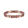 Pulsera Magnética Popular Europea y Americana para Hombres, Cobre Rojo Antiguo, Desmontable, Pulsera Magnética de Alta Gama de Tres Filas para Mujeres, Venta al por Mayor